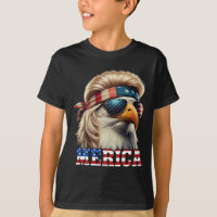 Funny Eagle Merica 4 de Julio Blonde Wig Mullet Fu