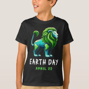 Camiseta Funny Earth Day Cute Leon Earth Day Earth Planet