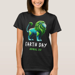 Camiseta Funny Earth Day Cute Leon Earth Day Earth Planet