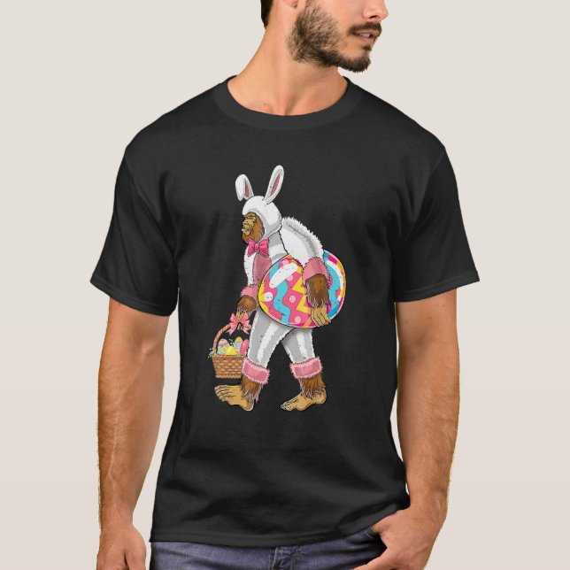 Camiseta Funny Easter Bigfoot Sasquatch With Bunny Ears Cos (Anverso)