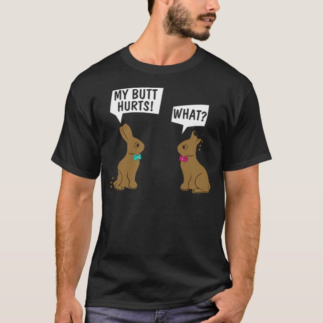 Camiseta Funny Easter Bunny My Butt Hurts! What_ Cute Rabbi (Anverso)