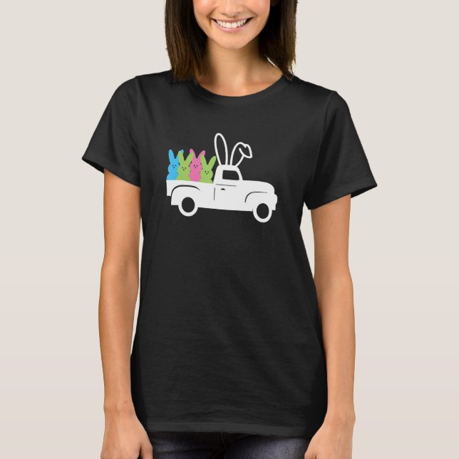 Camiseta Funny Easter Bunny Truck Happy Easter Day Rabbit E (Anverso)