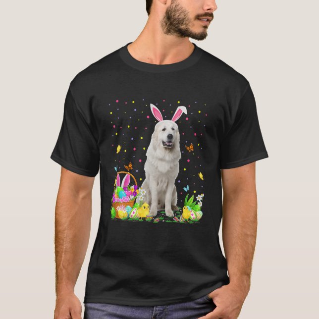 Camiseta Funny Easter Egg Hunting Great Pyrenees Dog Easter (Anverso)