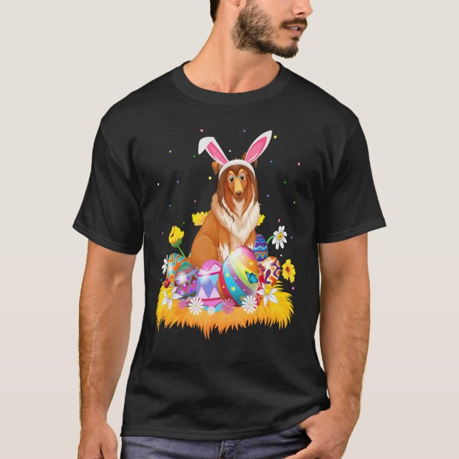 Camiseta Funny Easter Egg Shetland Sheepdog Easter Sunday (Anverso)