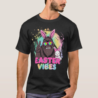 Camiseta Funny Easter Vibes Bigfoot Bunny Ears Sasquatch