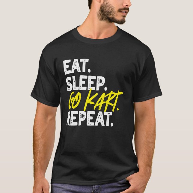 Camiseta Funny Eat Sleep Go Kart Repeat Go Kart Carreras 2 (Anverso)