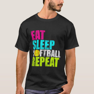 Camiseta Funny Eat Sleep Sofball
