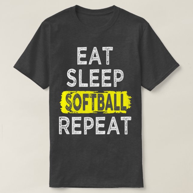 Camiseta Funny Eat Sleep Sofball Repetir a los jugadores de (Diseño del anverso)