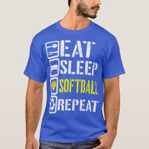 Camiseta Funny Eat Sleep Sofball Repetir a los jugadores de