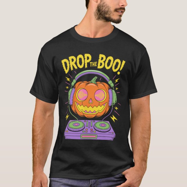 Camiseta Funny Edm Dj Halloween Pumpkin (Anverso)