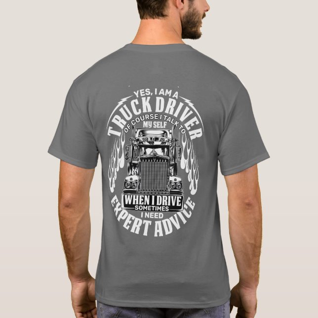 Camiseta Funny el consejo del experto en manejo de Camión O (Reverso)