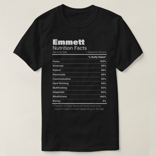 Camiseta Funny el nombre personalizado de Emmett Nutrition (Diseño del anverso)