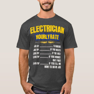 Camiseta Funny Eleccian Hourrate Lineman Retro