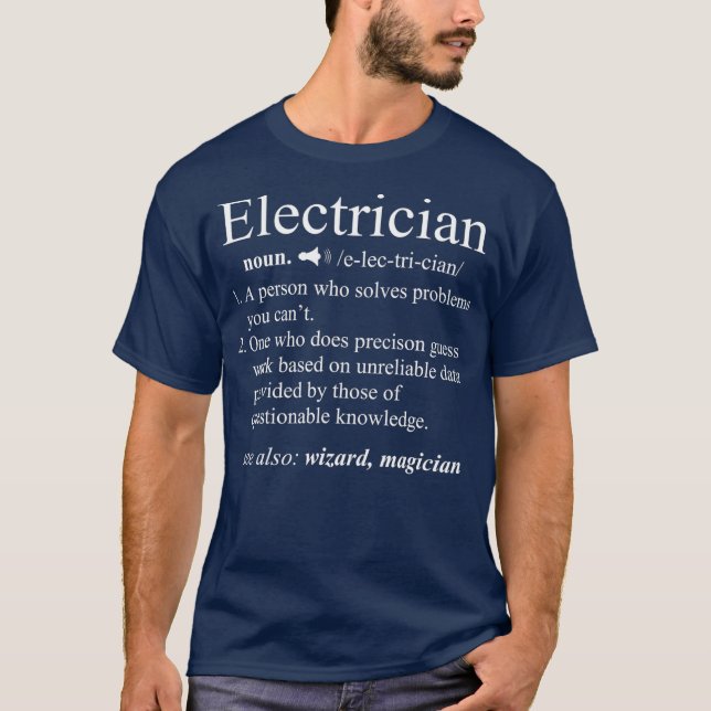 Camiseta Funny Electrician Definition  Electrical Gift (Anverso)
