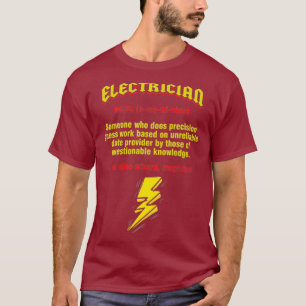 Camiseta Funny Electrician Noun Definition Lineman