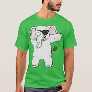 Camiseta Funny Elephant está bailando con gafas de sol