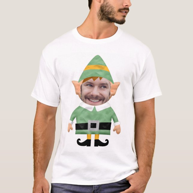 Camiseta Funny elf agrega Navidades de plantilla de persona (Anverso)