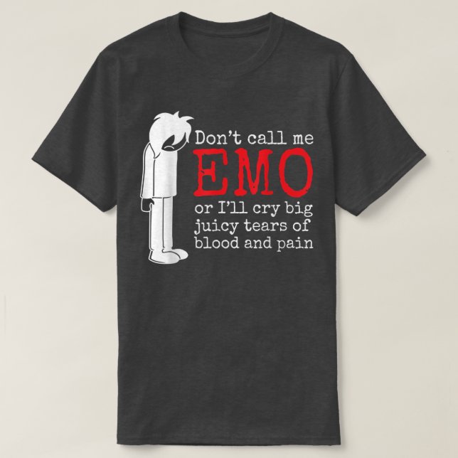Camiseta Funny Emo Shirt for Boys Emo Alt Clothing Emocore  (Diseño del anverso)