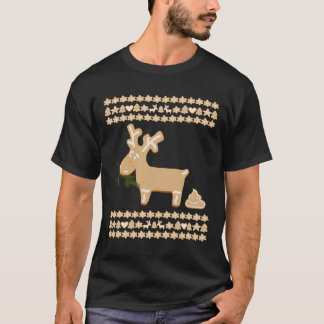 Camiseta Funny Emoji de Gingerbread Deer Poop Navidades feo