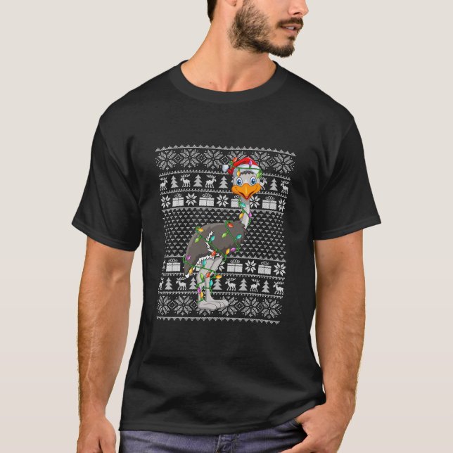 Camiseta Funny Emu Bird Lover Santa Hat Ugly Emu Navidades (Anverso)