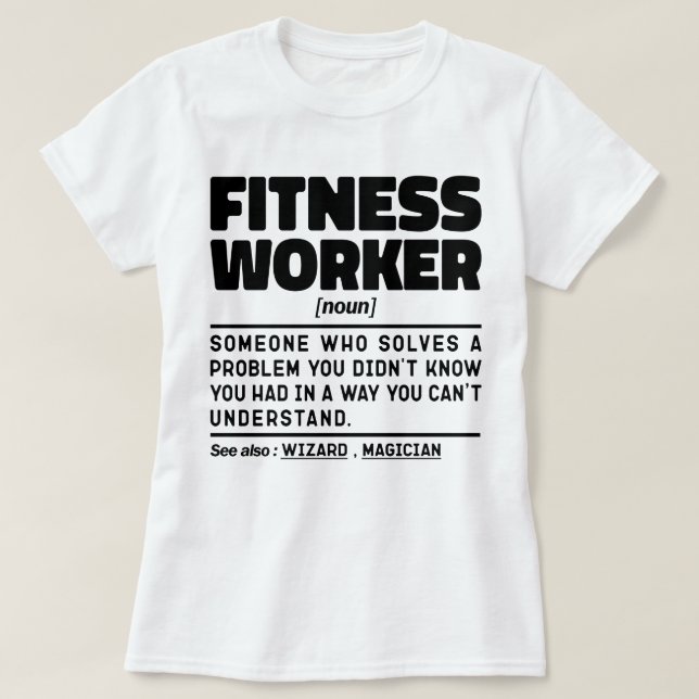 Camiseta Funny en el entrenamiento de Fitness Worker Noun W (Diseño del anverso)
