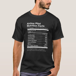 Camiseta Funny en la lista de datos sobre nutrición del pil