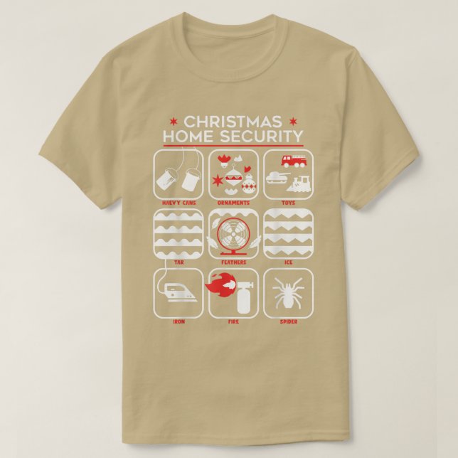 Camiseta Funny en la seguridad del hogar de los navidades (Diseño del anverso)