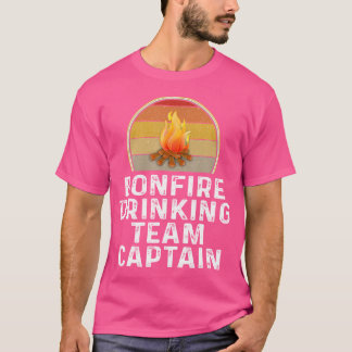 Camiseta Funny Equipo de Bebidas con Fuego de Fuego Capitán