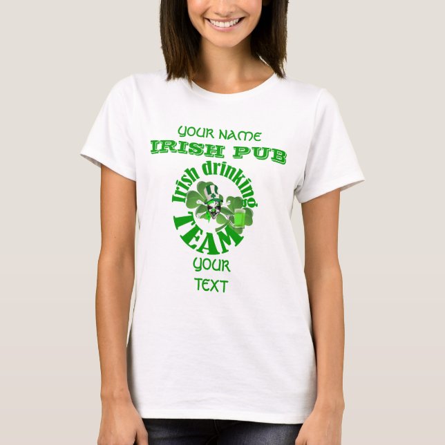 Camiseta Funny equipo irlandés de bebidas St Patrick's (Anverso)