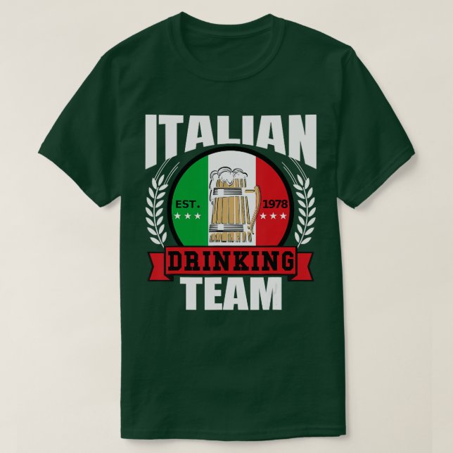 Camiseta Funny equipo italiano de bebidas Fiesta de cerveza (Diseño del anverso)