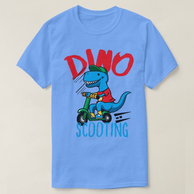 Camiseta Funny EScooter Dino Driving Scooter 1 (Diseño del anverso)
