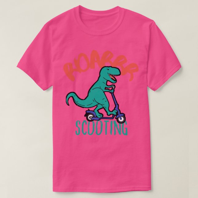 Camiseta Funny EScooter Dino Driving Scooter 2 (Diseño del anverso)