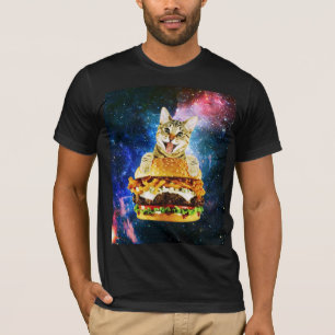Camiseta Funny espacio para gatos de hamburguesas
