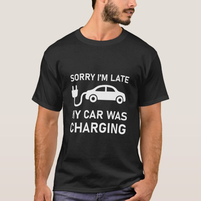 Camiseta Funny EV Vehículo Eléctrico para Coches (Anverso)