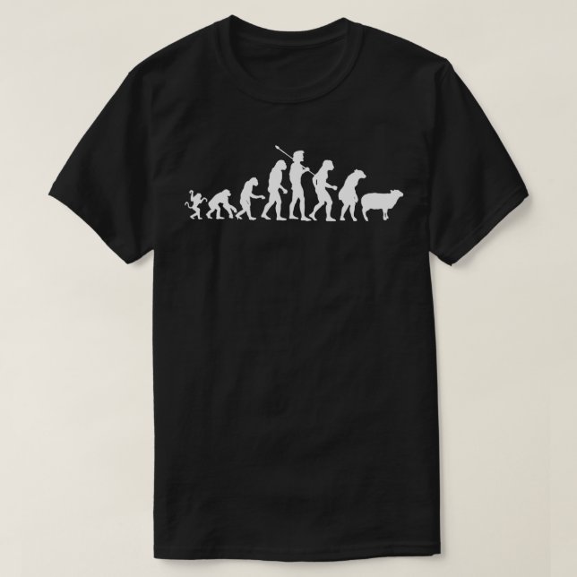 Camiseta Funny Evolution Man Evolved Into Sheep  (Diseño del anverso)