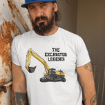 Camiseta Funny Excavator Legend Heavy Equipment Operator<br><div class="desc">"Añadir un nombre" La leyenda de la excavadora. Un gran regalo para el operador de equipo pesado o granjero en su vida que pasa mucho tiempo en una excavadora. Esta camisa hace un gran cumpleaños,  Navidades,  aniversario o regalo de jubilación.</div>