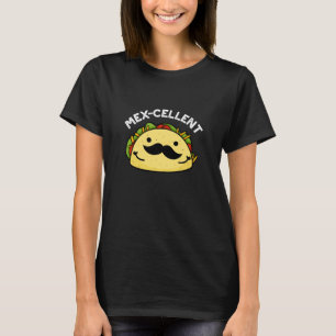 Camiseta Funny Excelente Taco Pun Dark BG