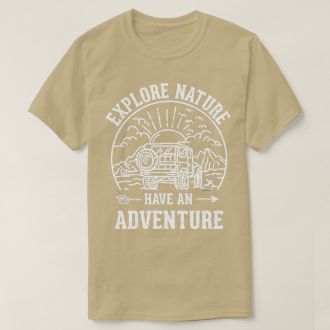 Camiseta Funny Explore Nature Have An Adventure Retro Fores (Diseño del anverso)