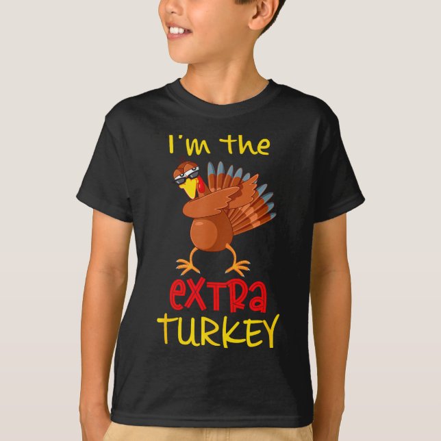 Camiseta Funny Extra Turkey Matching Family Group Thanksgiv (Anverso)