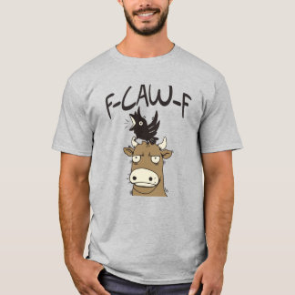 Camiseta Funny F-Caw-F Black Crow On Cow Head