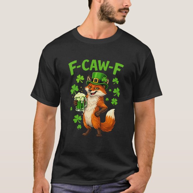 Camiseta Funny F-CAW-F Irish Fox St. Patrick’s Day (Anverso)