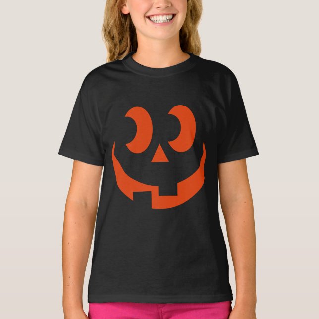 Camiseta Funny Face Silly Pumpkin Jack O Lantern (Anverso)