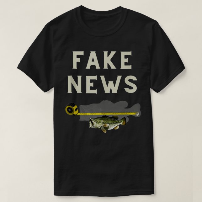 Camiseta Funny Fake News diseño de pesca con gran boquilla  (Diseño del anverso)