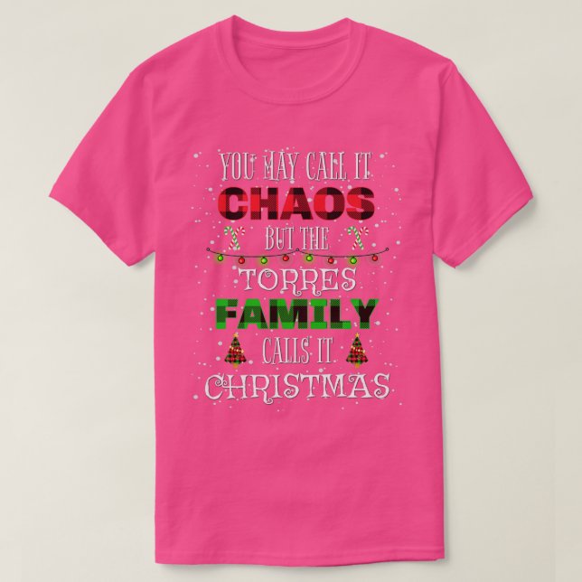 Camiseta Funny familia Torres Navidades caos diciendo Match (Diseño del anverso)