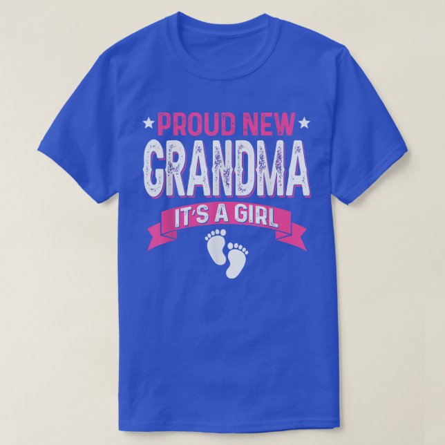 Camiseta Funny Family Gender Reveal Proud New Grandma It's  (Diseño del anverso)