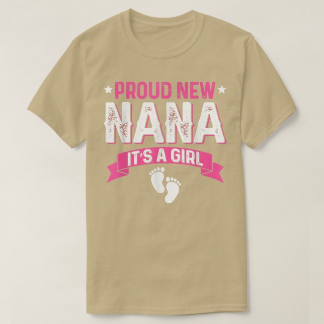 Camiseta Funny Family Gender Reveal Proud New Nana It's A G (Diseño del anverso)
