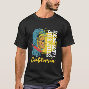 Camiseta Funny Fan Del Taco California Surfing Taco Surf Up