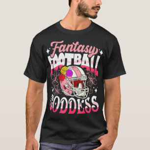 Camiseta Funny Fantasy Football Goddess Flower Helmet Women