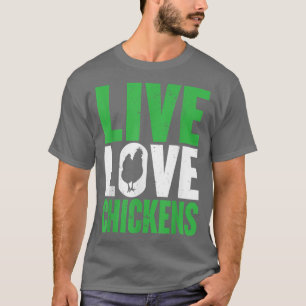 Camiseta Funny Farm Live Love Chickens Graphic Women and Me