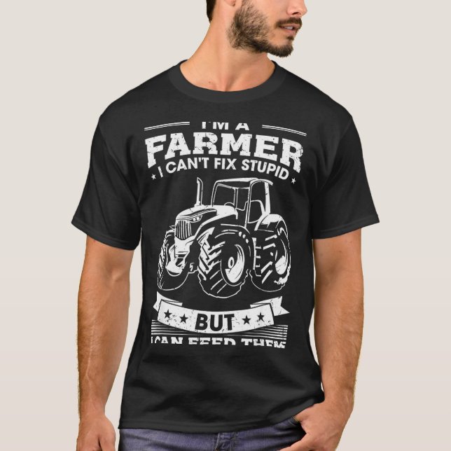 Camiseta Funny Farming Tractor I'm A Farmer I Feed People  (Anverso)